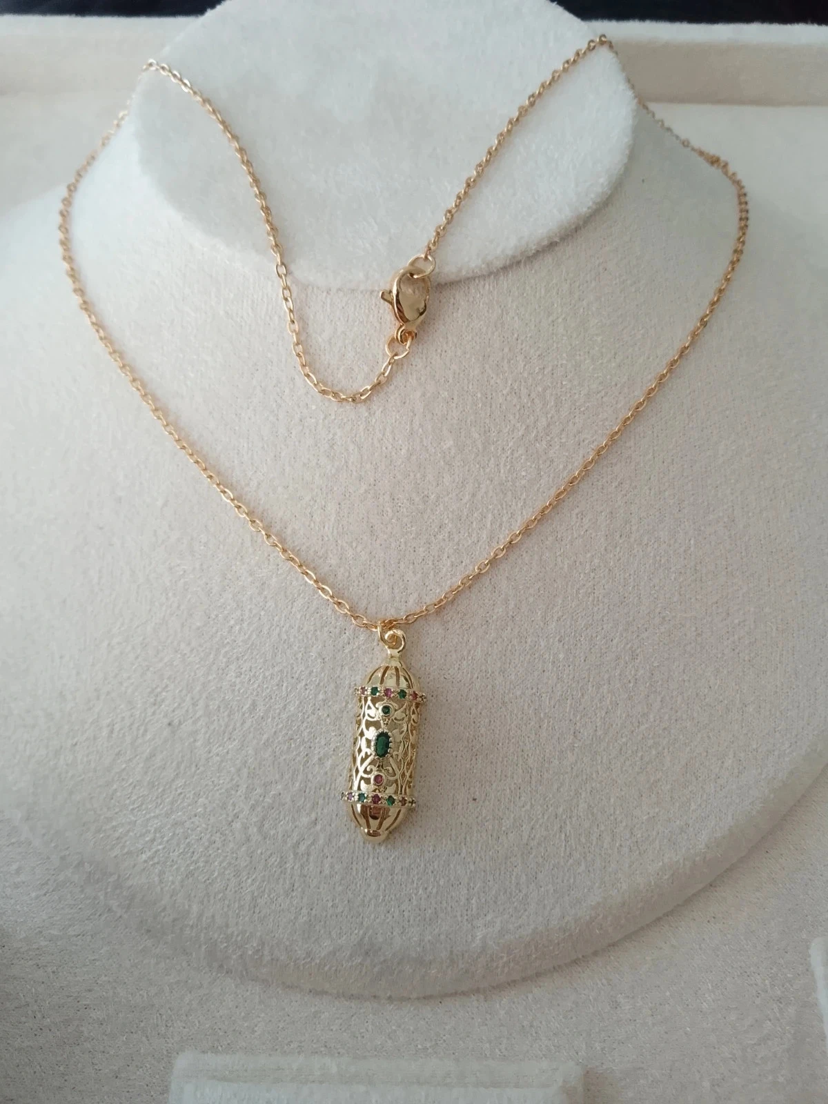 Collier pendentif talisman acier inoxydable doré – photo 3